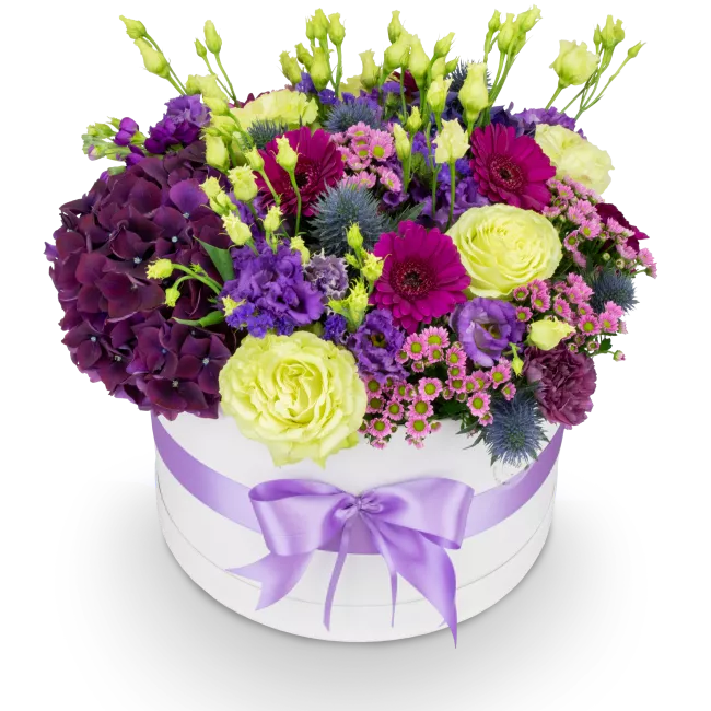 Box fialových květin